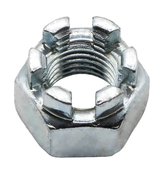 Ecrou créneaux DIN 935 acier zing